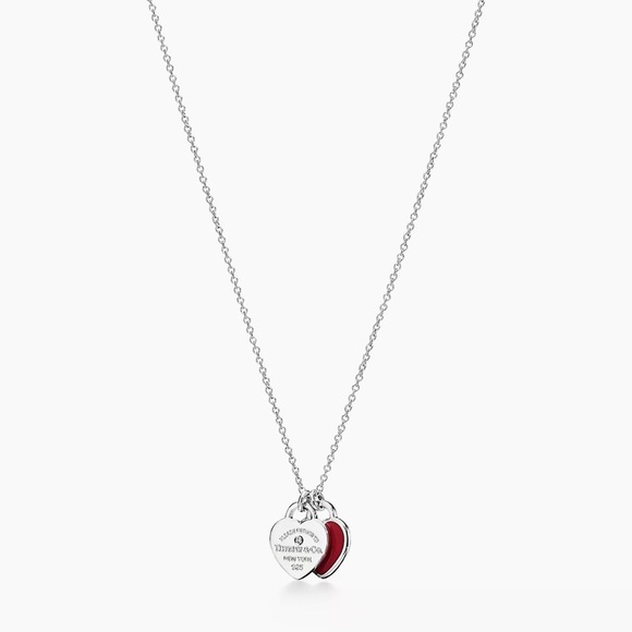 Tiffany & Co. Jewelry - Tiffany & Co. Return to Tiffany Red Double Heart Tag Pendant